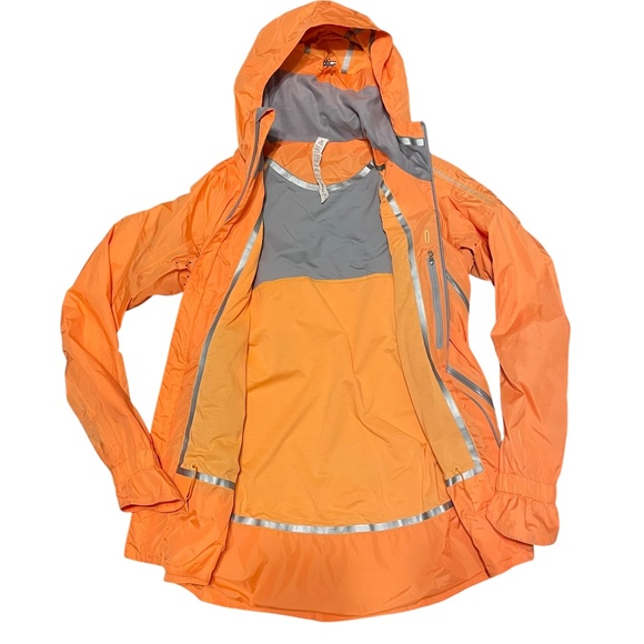 Lululemon NWOT Make It Rain Raincoat Jacket Size 4 Neon Orange - Picture 7 of 9